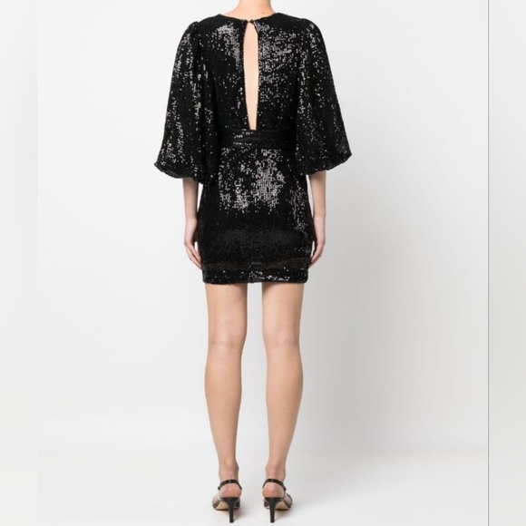 byTiMo black sequin-embellished belted mini dress size xs nwt - Picture 3 of 7